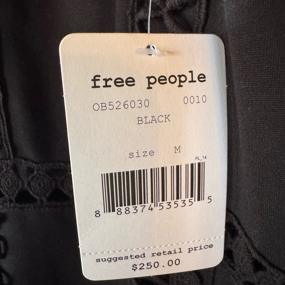 Free People Black Lace Detail Mini Dress - Picture 6 of 9